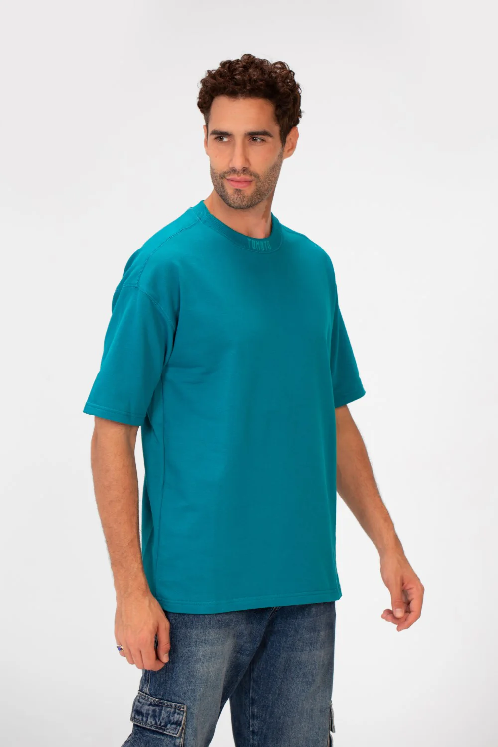 Men's Crew Neck Tomato Print Short Sleeves Basic Oversized Summer Melton T-Shirt - Image 7