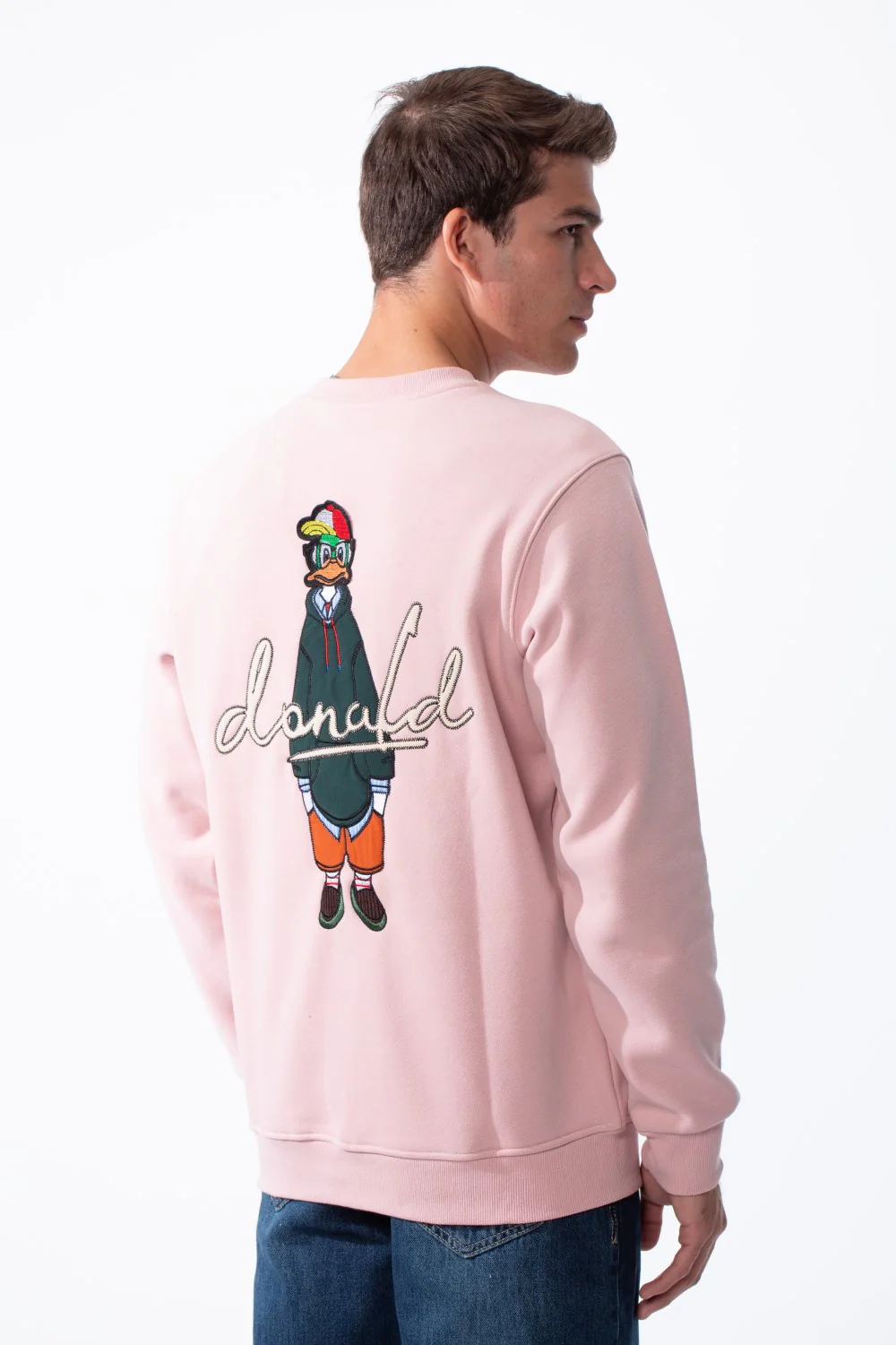 Men's Crewneck Sweatshirt With Playful Pack Embroidery Long Sleeves Slim Fit Everyday Wear Sweatshirt - Image 10