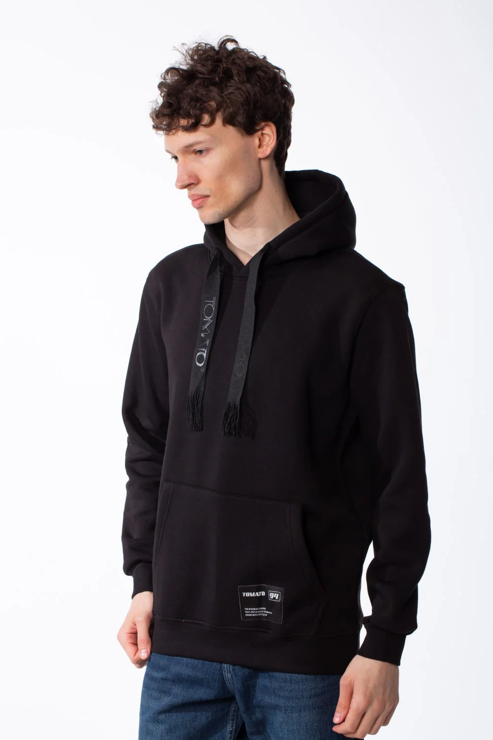 Men's Cross Over Hood Extra Wide Flat Drawstrings Set-In Sleeves Classic Kangaroo Pocket Ribbed Cuffs And Hem Sweatshirt - Image 8