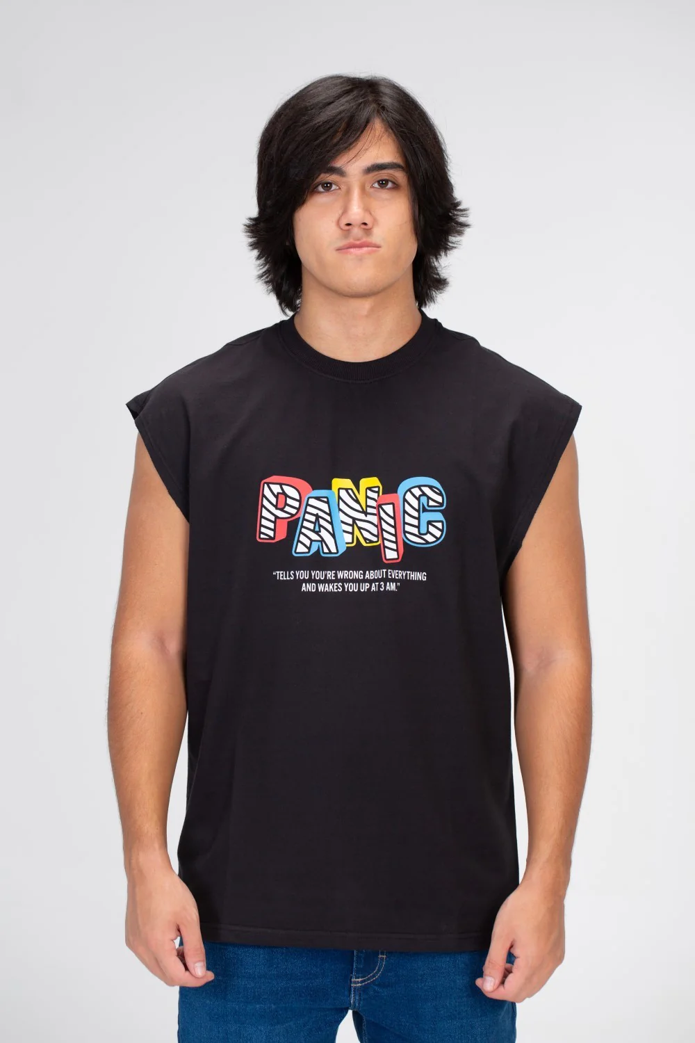 Men's Cut Printed On The Front And Back T-shirt Black In Milton Material