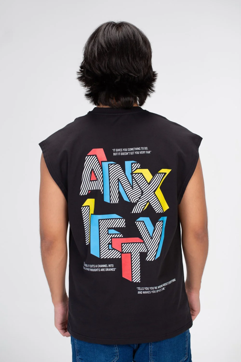 Men's Cut Printed On The Front And Back T-shirt Black In Milton Material - Image 2