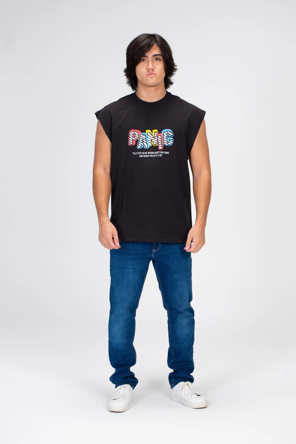 Men's Cut Printed On The Front And Back T-shirt Black In Milton Material - Image 3