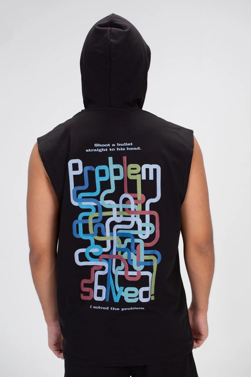 Men's Cut Printed On The Front And Back T-shirt In Black - Image 2