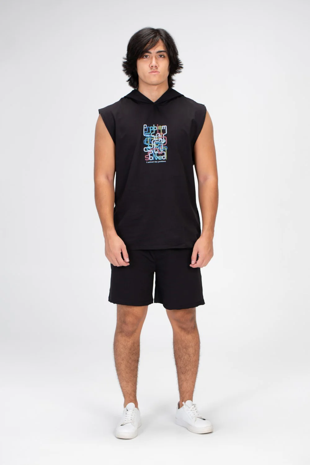 Men's Cut Printed On The Front And Back T-shirt In Black - Image 3