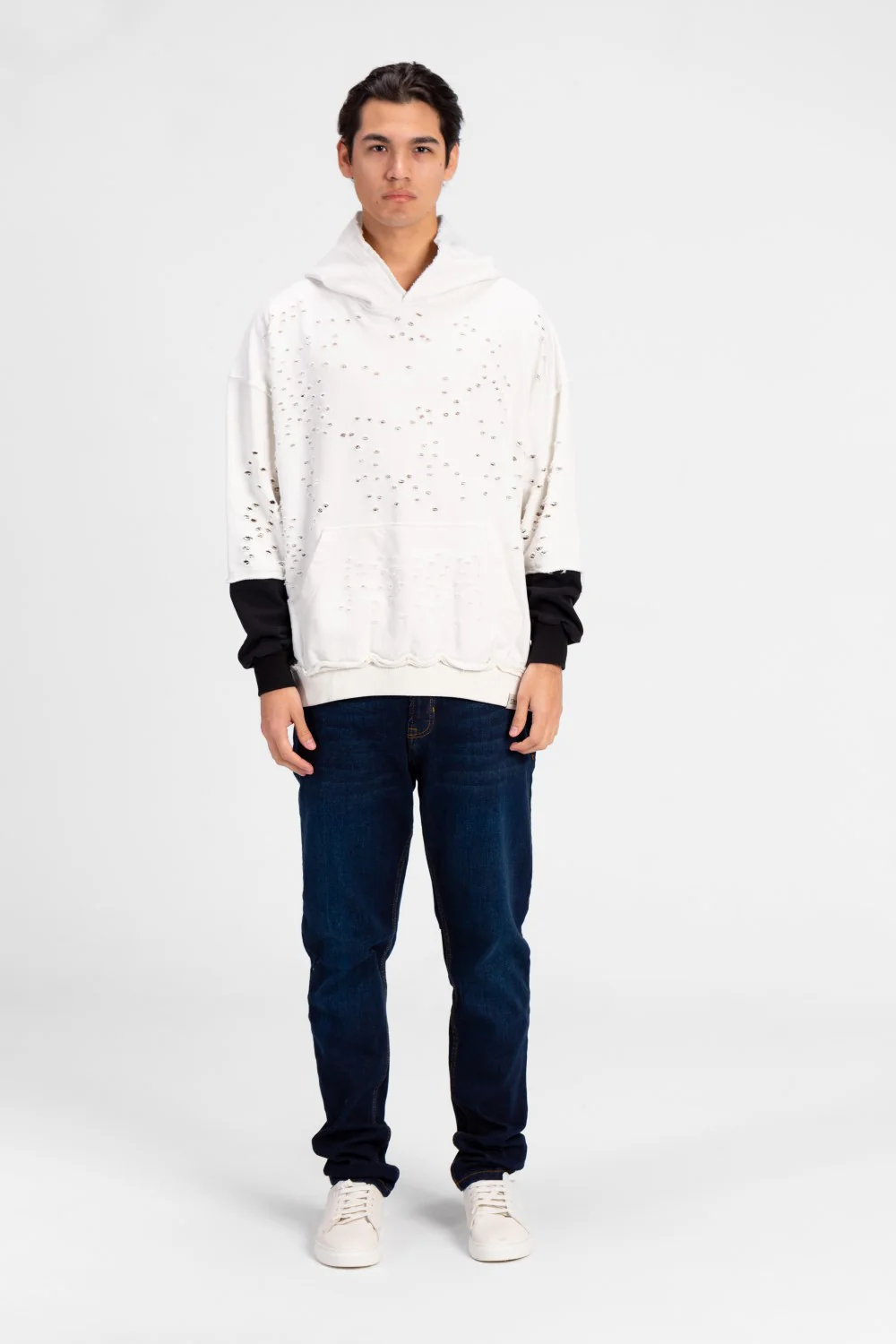 Men's Cutting Oversized Hooded Sweatshirt - Image 12