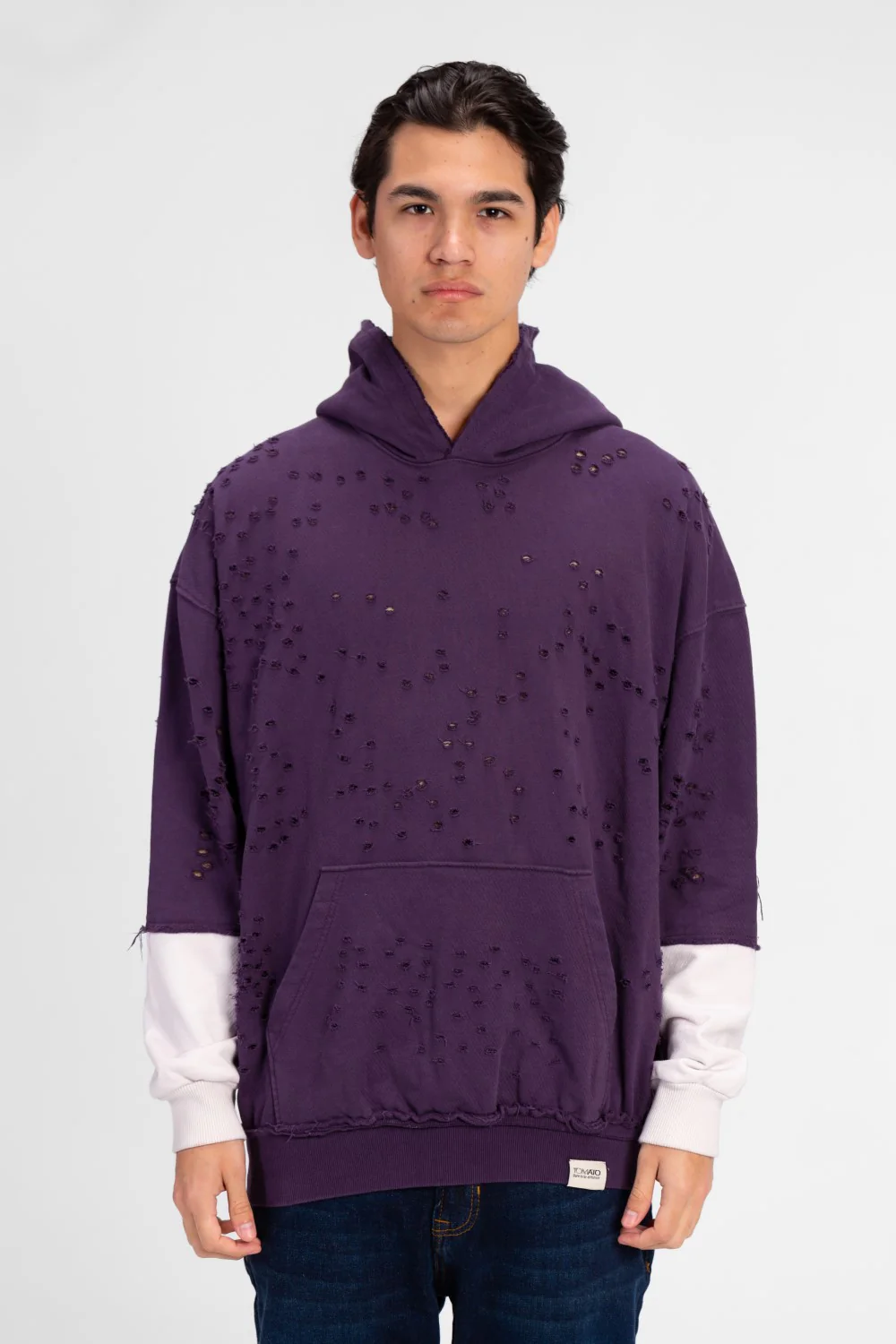 Men's Cutting Oversized Hooded Sweatshirt - Image 5