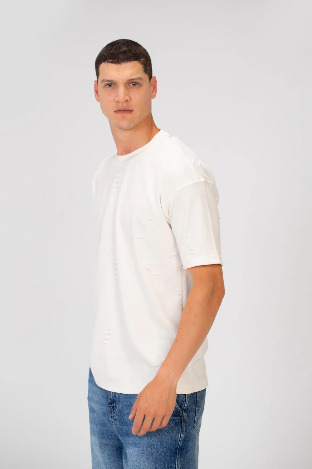 Men's Cutting Regular Fit Round Neck Short Sleeves T-shirt In Basic Colors - Image 11