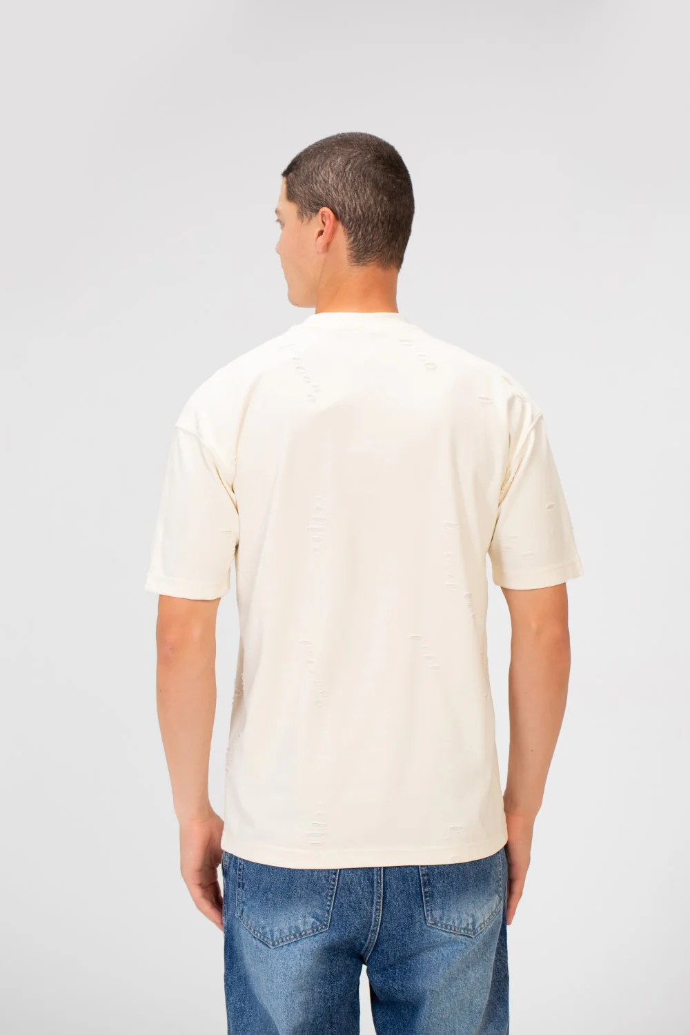 Men's Cutting Regular Fit Round Neck Short Sleeves T-shirt In Basic Colors - Image 6
