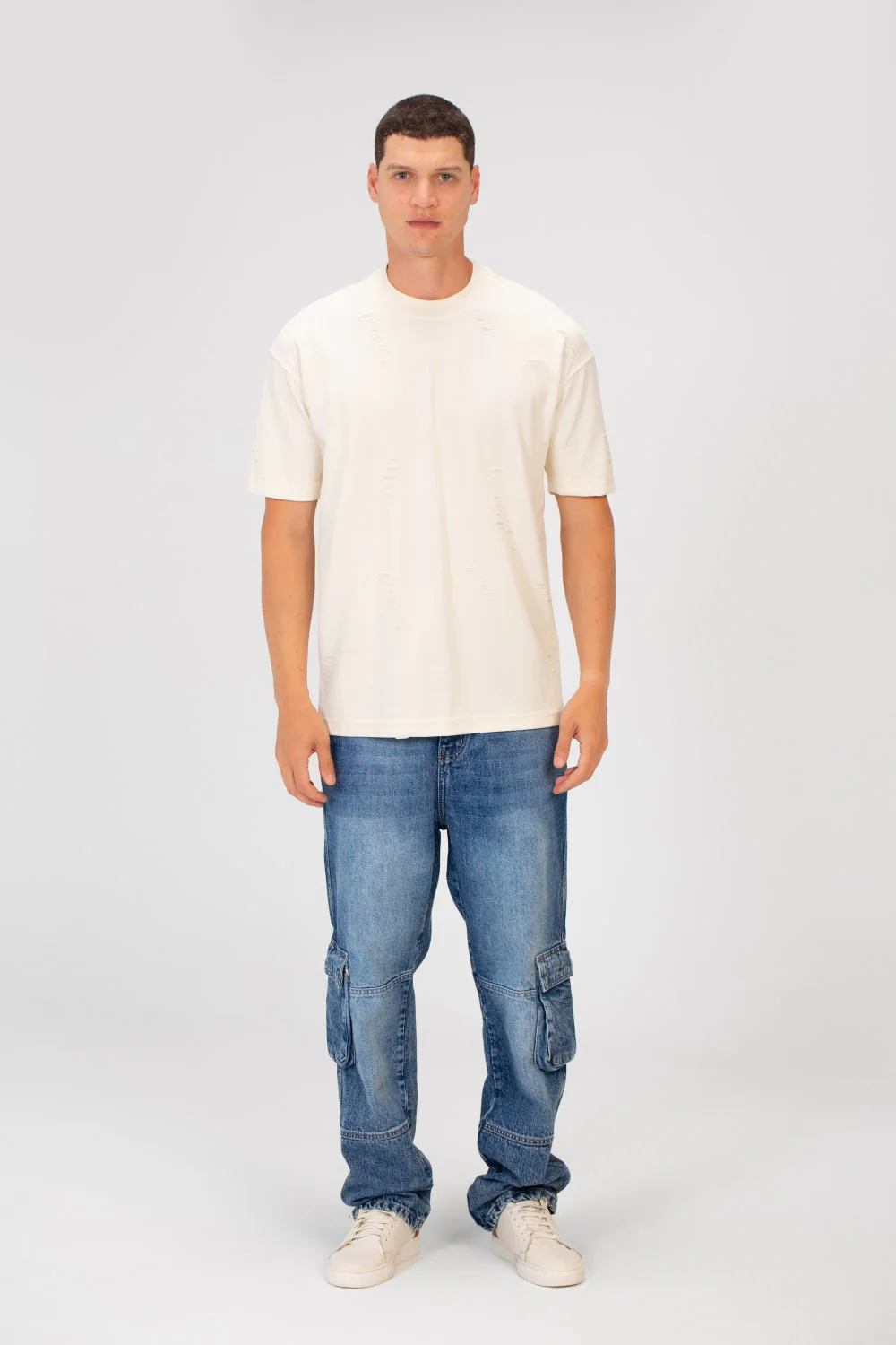 Men's Cutting Regular Fit Round Neck Short Sleeves T-shirt In Basic Colors - Image 8