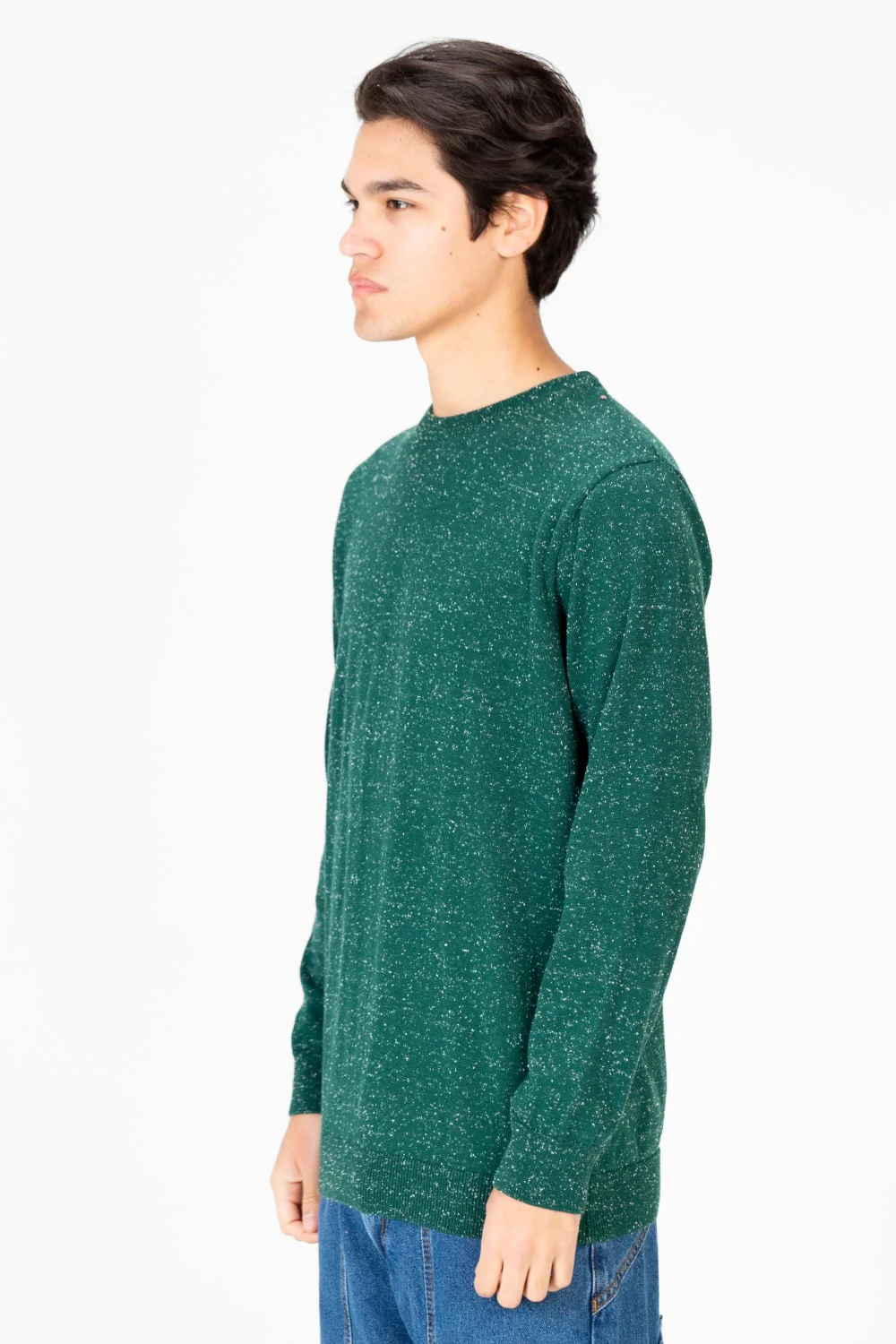 Men's Dotted Round Neck Long Sleeve Pullover - Image 11