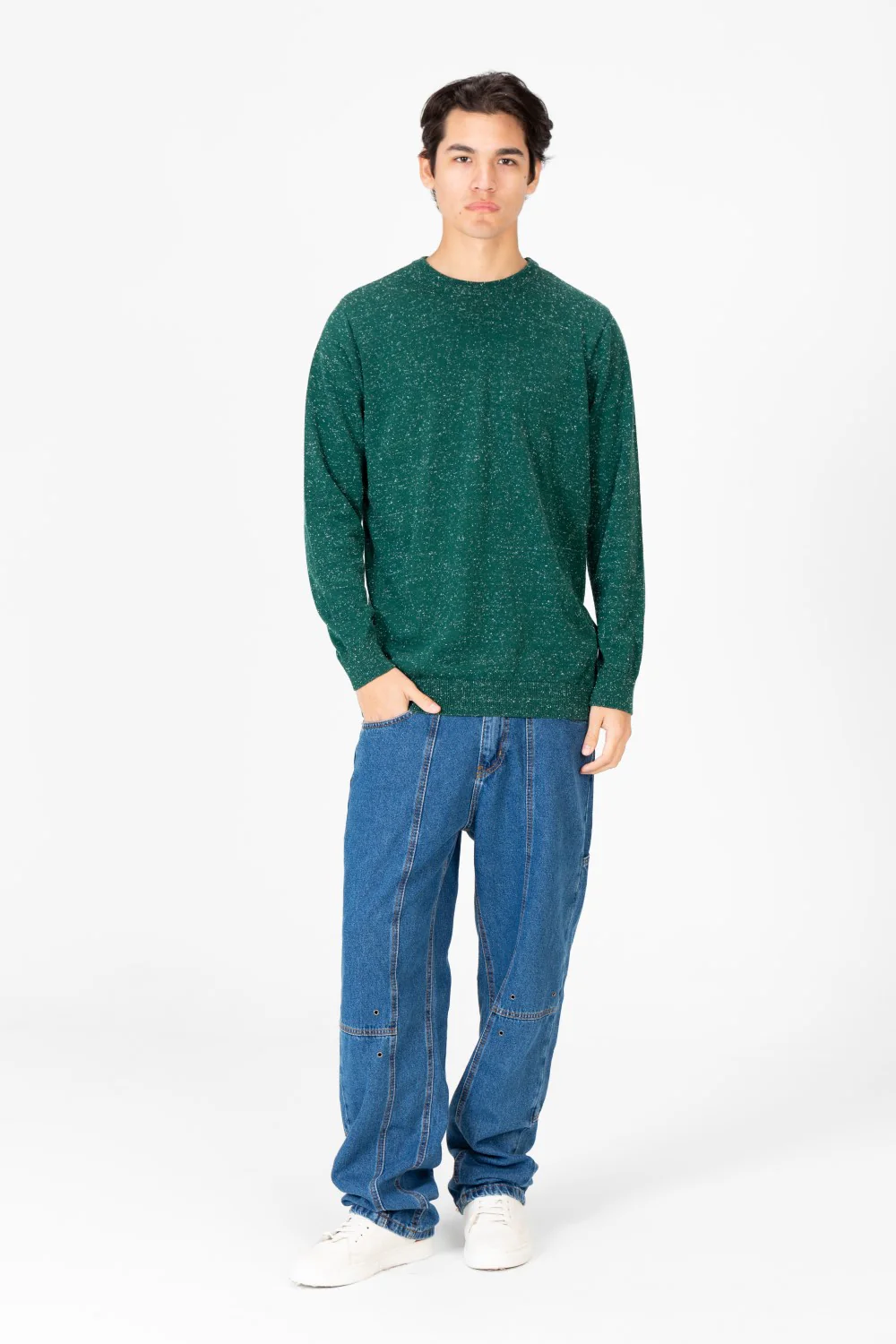 Men's Dotted Round Neck Long Sleeve Pullover - Image 12