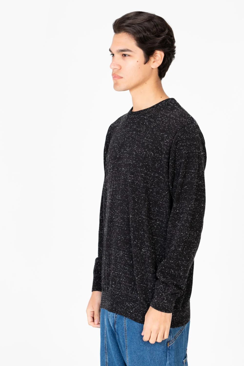 Men's Dotted Round Neck Long Sleeve Pullover - Image 3