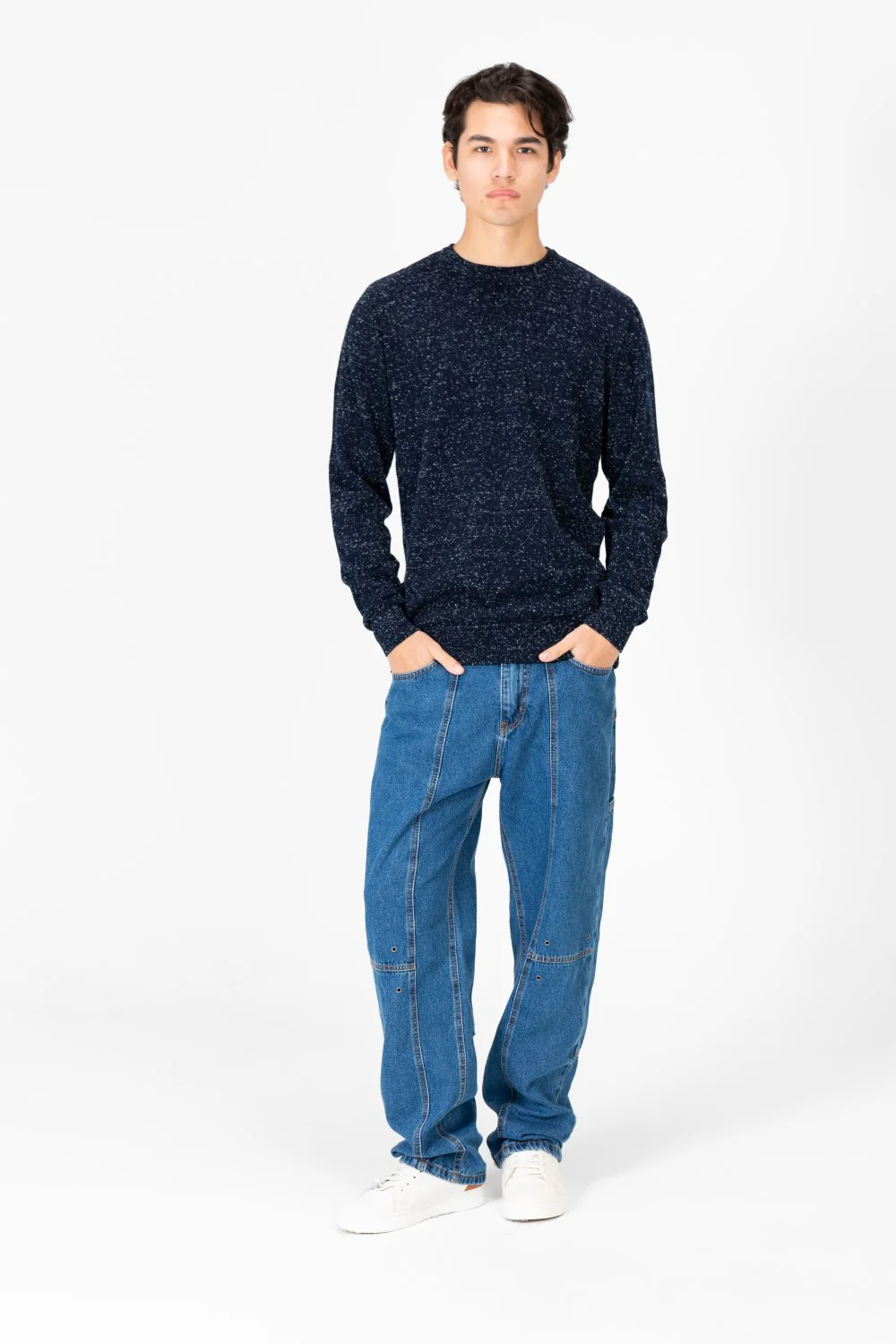 Men's Dotted Round Neck Long Sleeve Pullover - Image 8