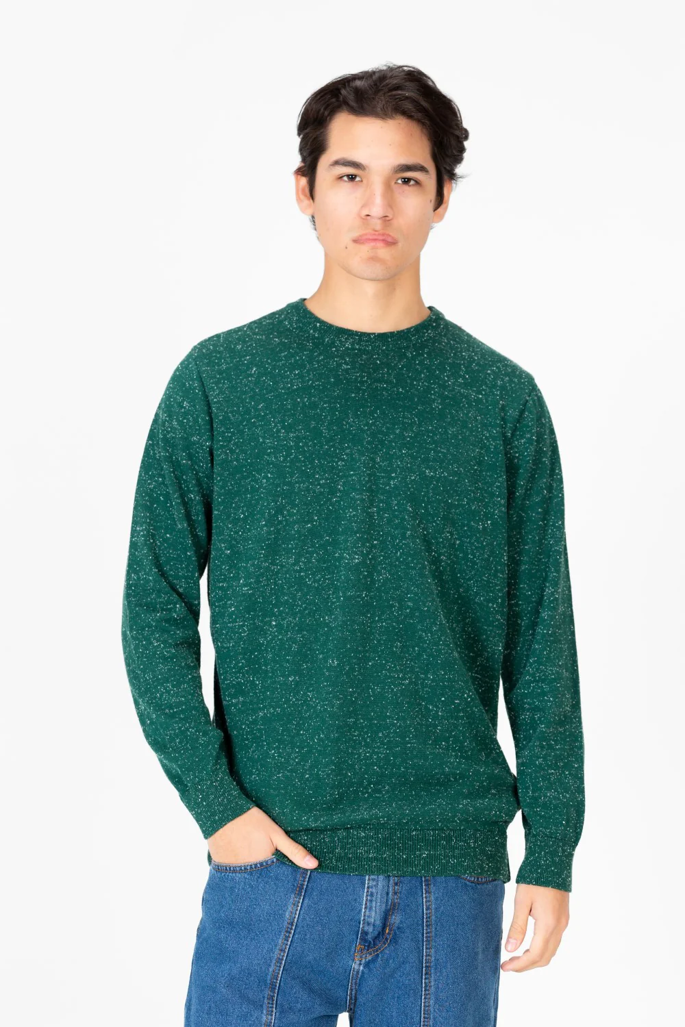 Men's Dotted Round Neck Long Sleeve Pullover - Image 9