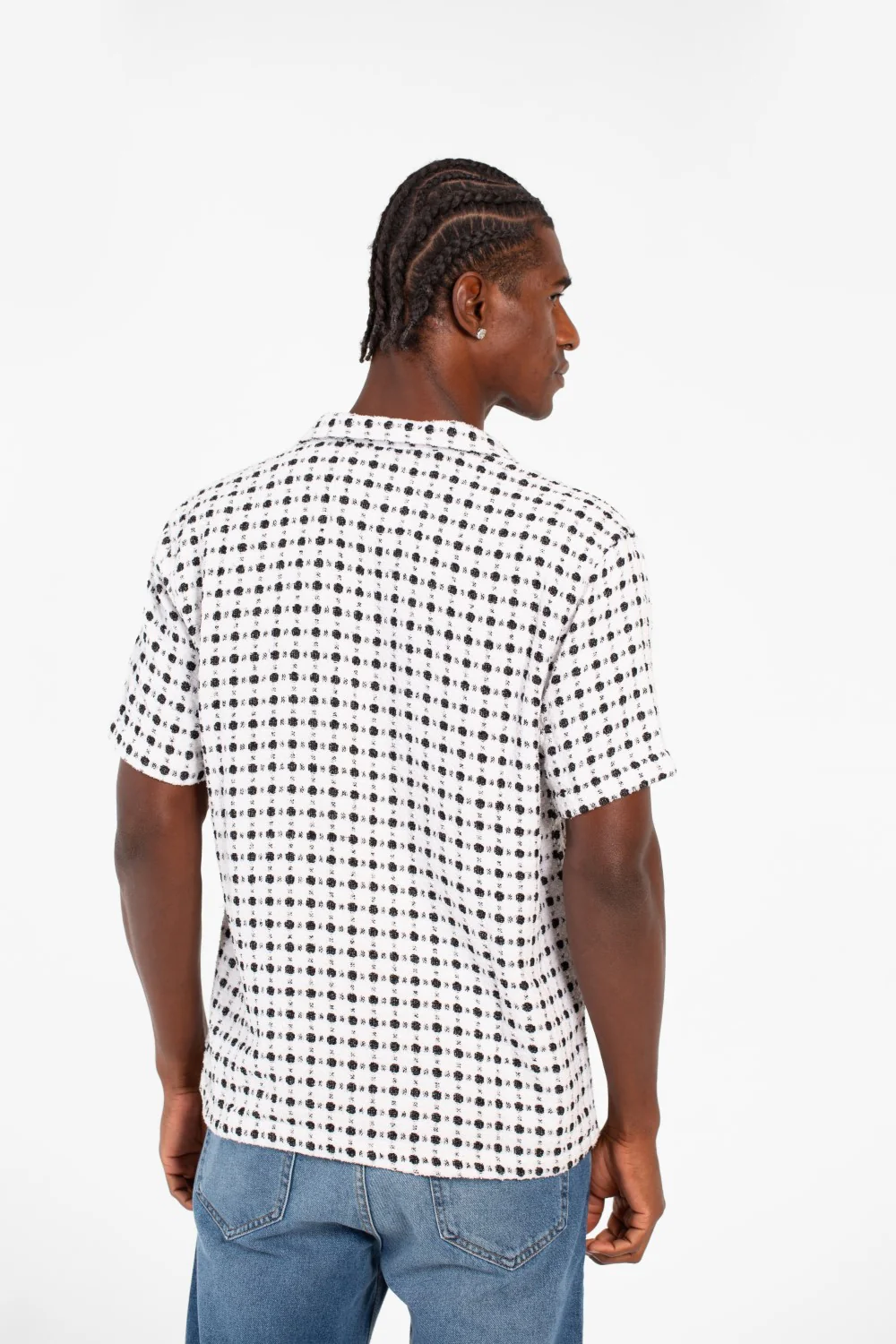 Men's Dotted Short Sleeve Slim Fit Shirt In High Quality Modern Design - Image 10