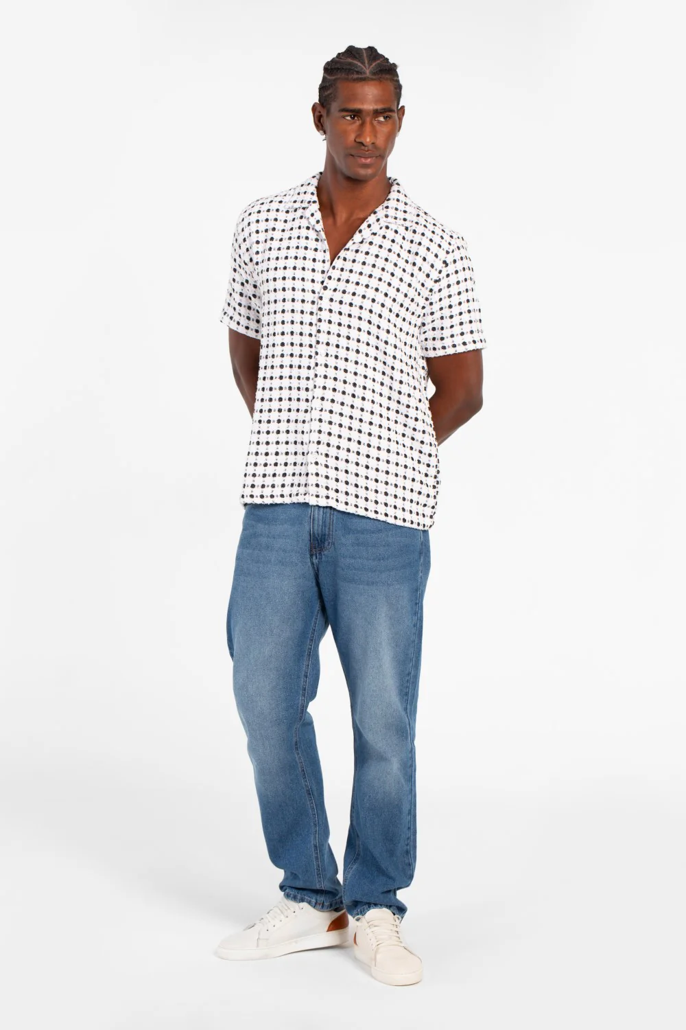 Men's Dotted Short Sleeve Slim Fit Shirt In High Quality Modern Design - Image 12