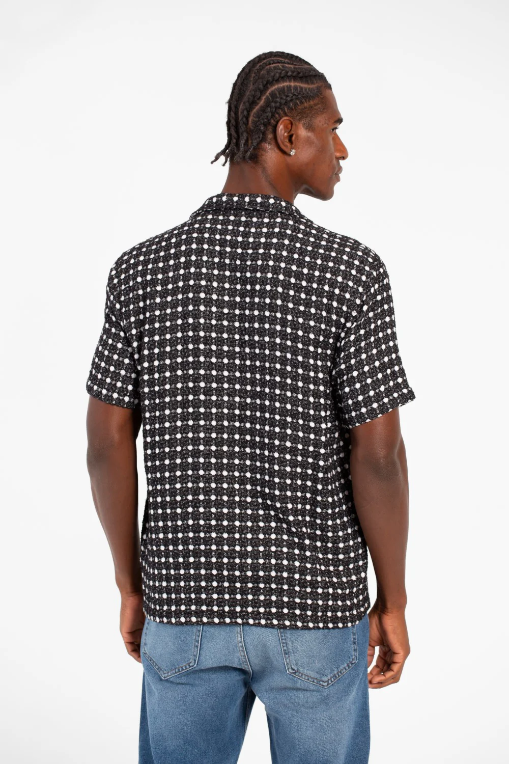 Men's Dotted Short Sleeve Slim Fit Shirt In High Quality Modern Design - Image 2