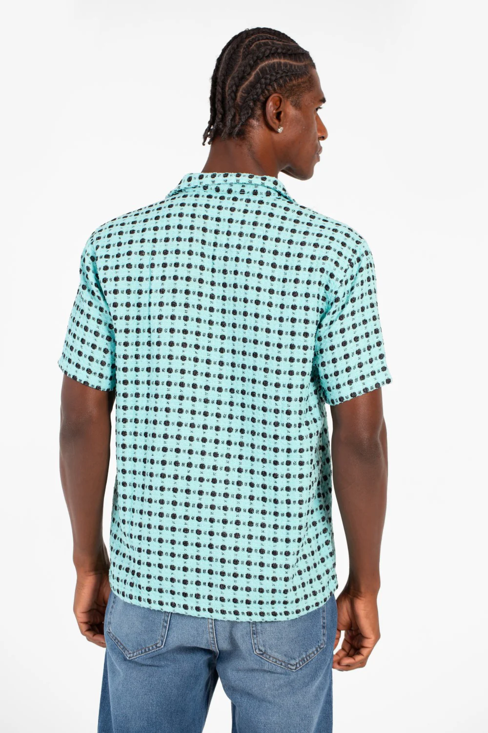Men's Dotted Short Sleeve Slim Fit Shirt In High Quality Modern Design - Image 6