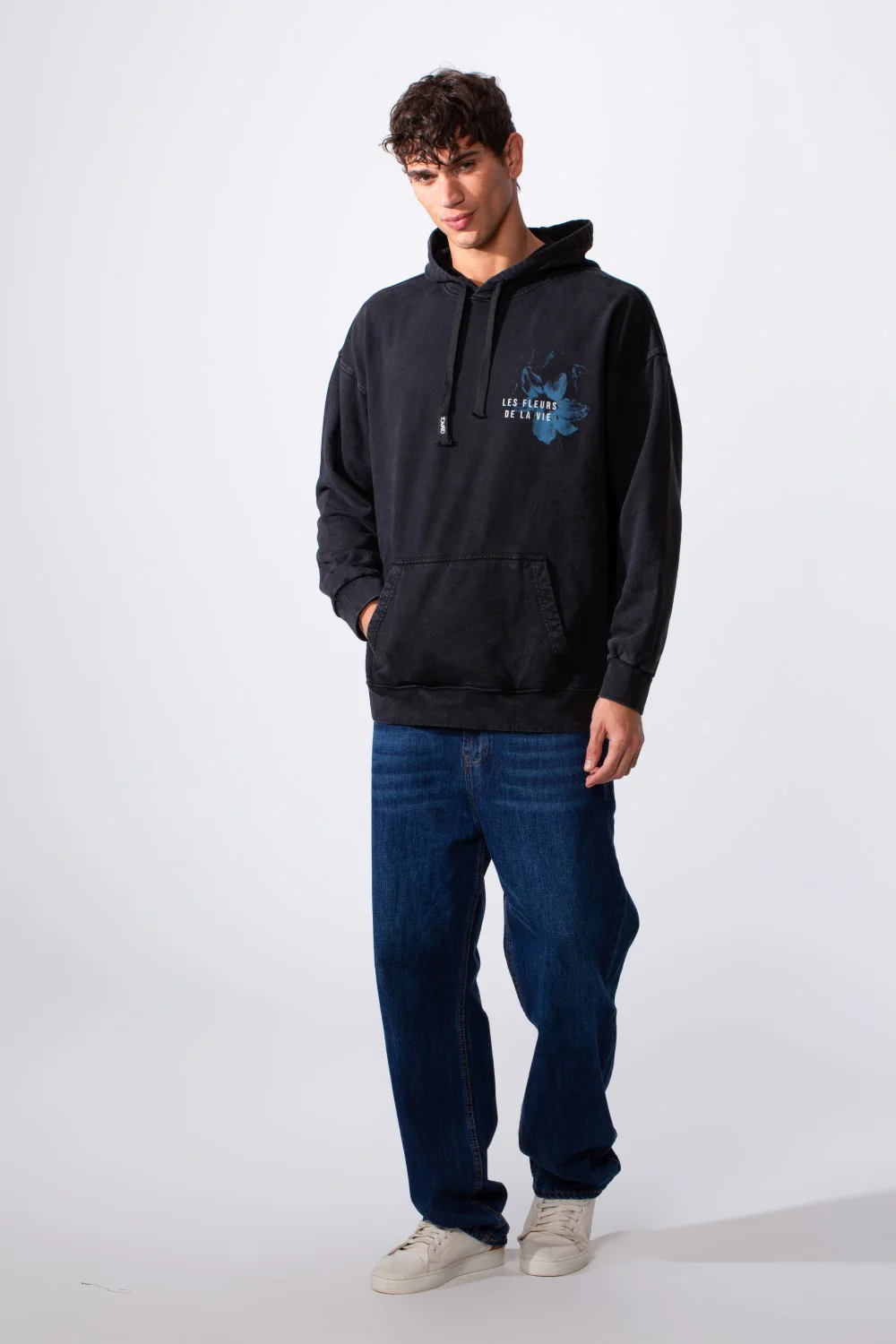 Men's Double Print Graphic Oversized Hood Sweatshirt - Image 3