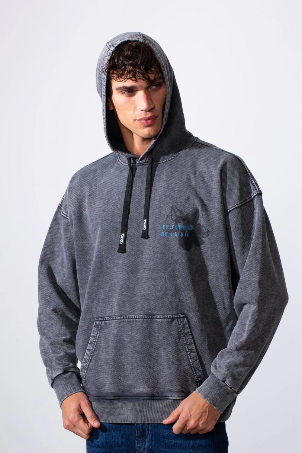 Men's Double Print Graphic Oversized Hood Sweatshirt - Image 5