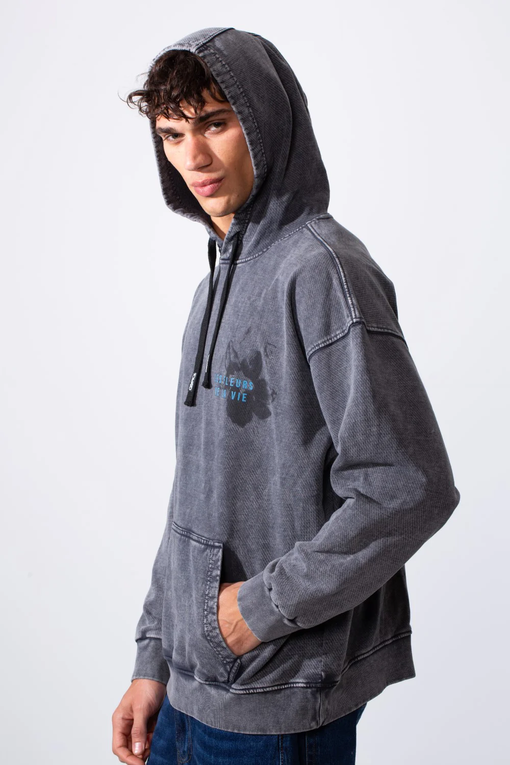 Men's Double Print Graphic Oversized Hood Sweatshirt - Image 8