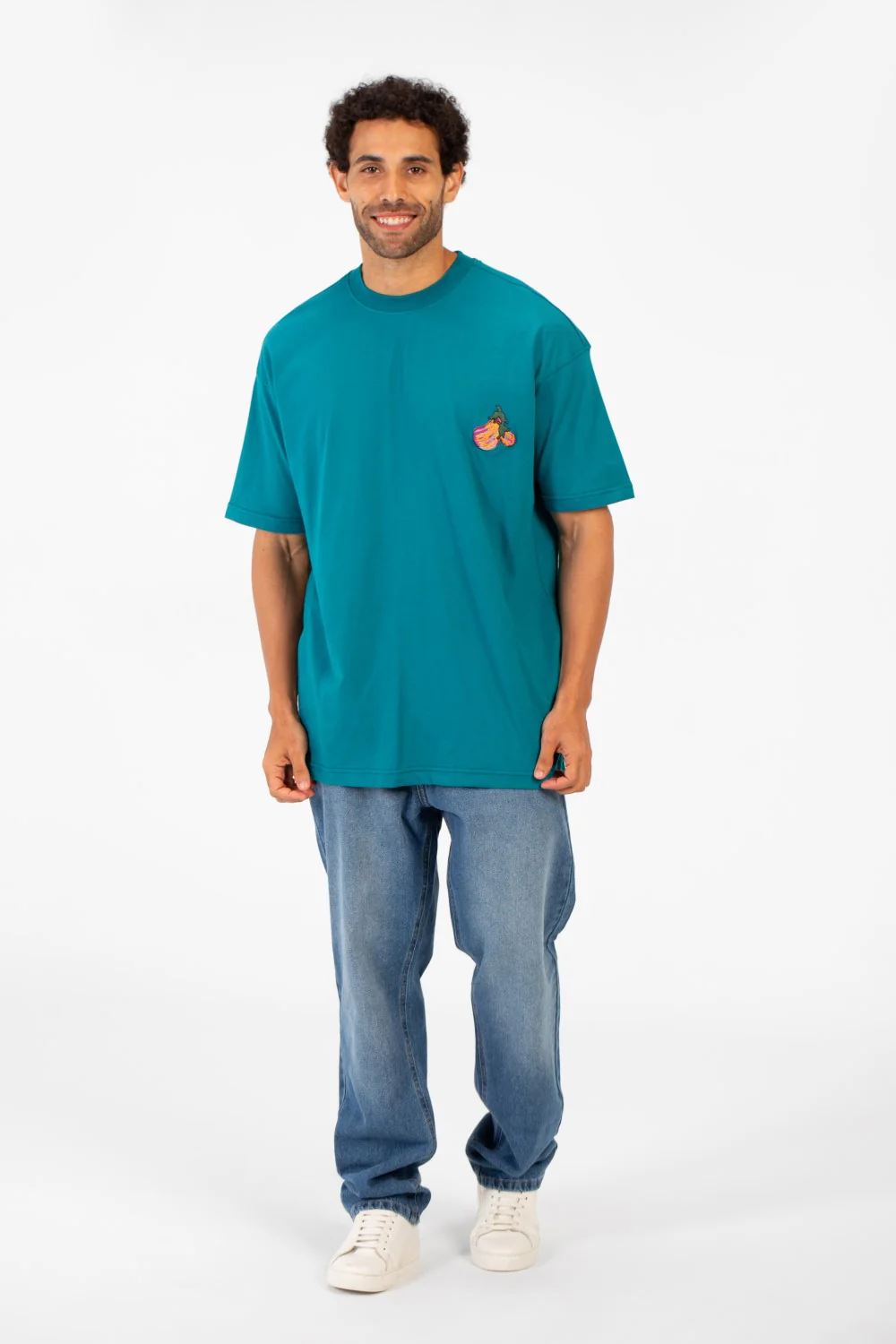 Men's Eggplant Print Short Sleeved Regular Fit Crew Neck T-shirt - Image 4