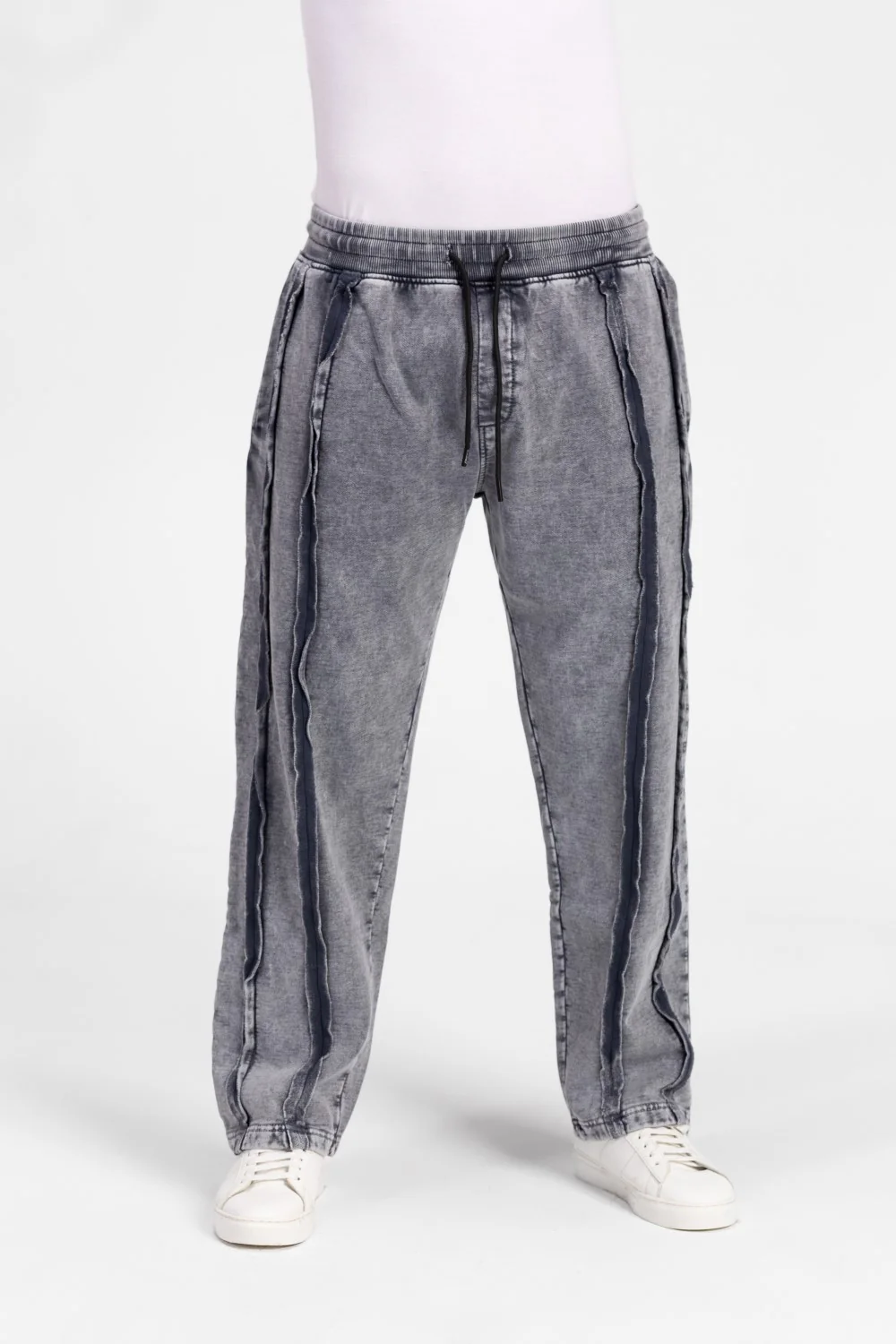 Men's Elastic Waistband Washed Sweatpants - Image 5