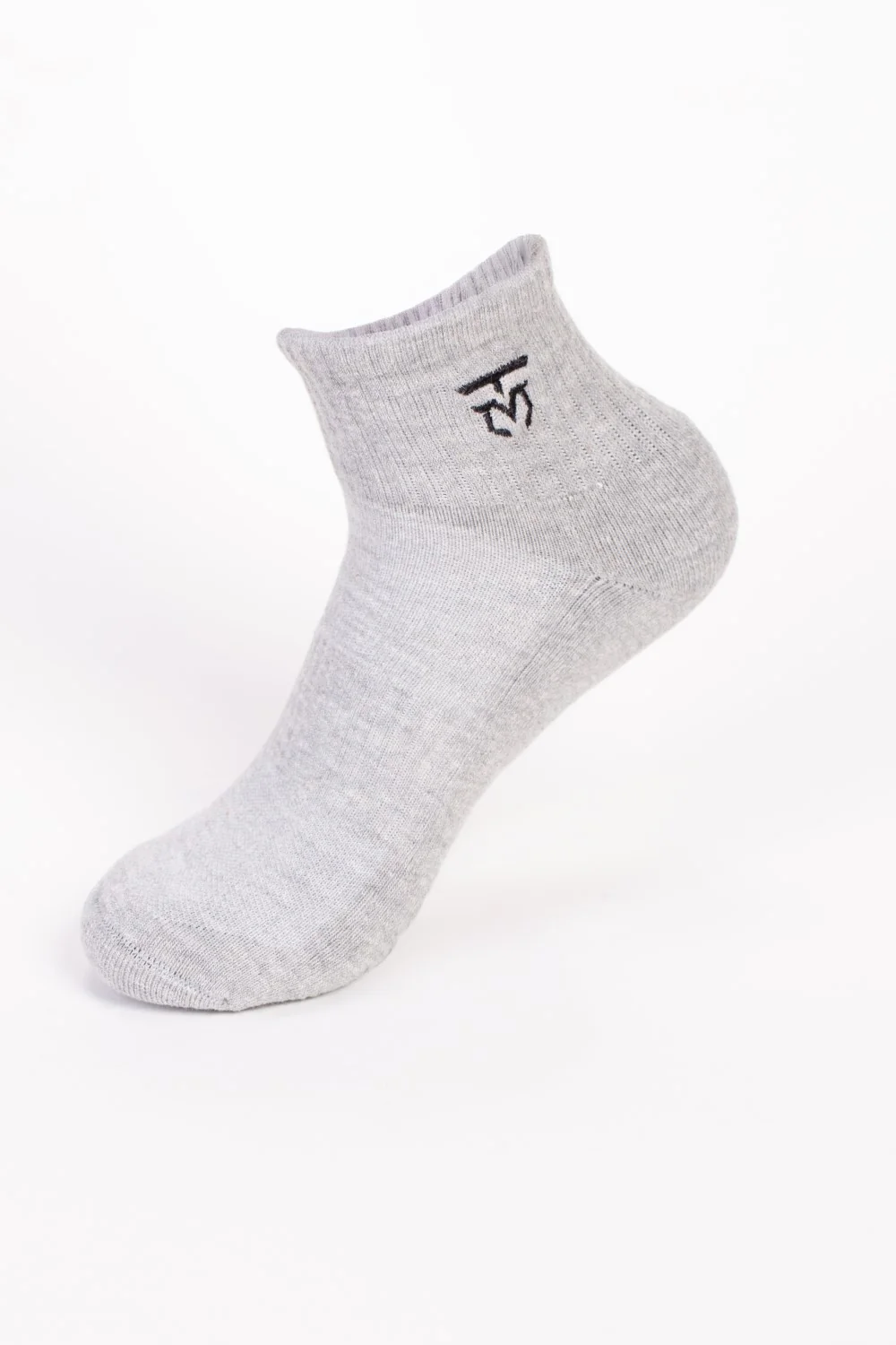Men's Embroidered Logo on Ankle Soft Breathable Fabric All-Day Comfort Crew Socks - Image 5
