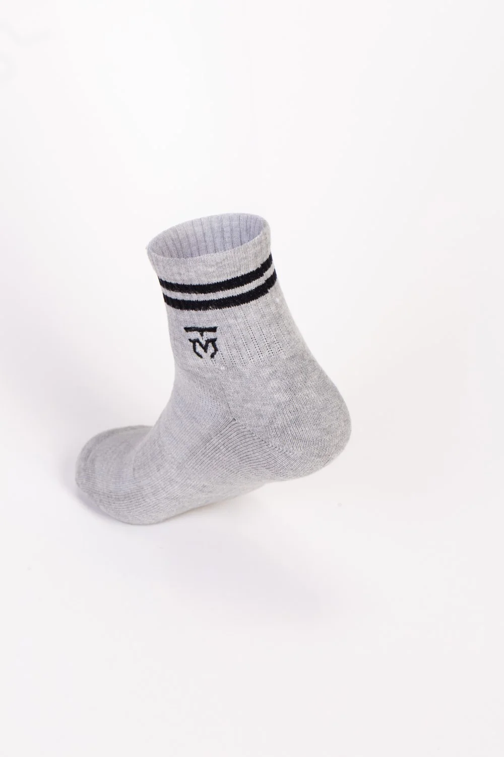 Men's Embroidered Logo With Unique Stripe on Ankle Soft Breathable Fabric All-Day Comfort Crew Socks - Image 7