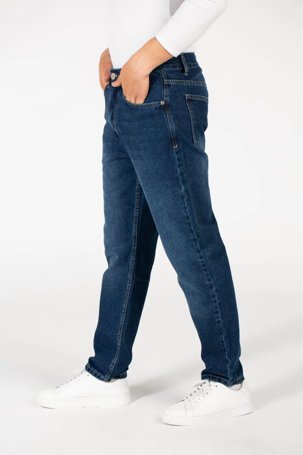 Men's Five Pocket Boyfriend Jeans Pants - Image 4