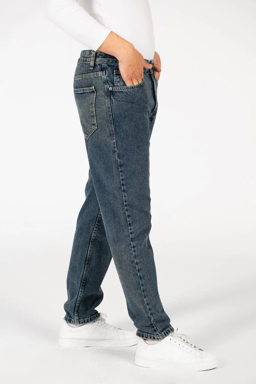 Men's Five Pocket Boyfriend Jeans Pants - Image 7