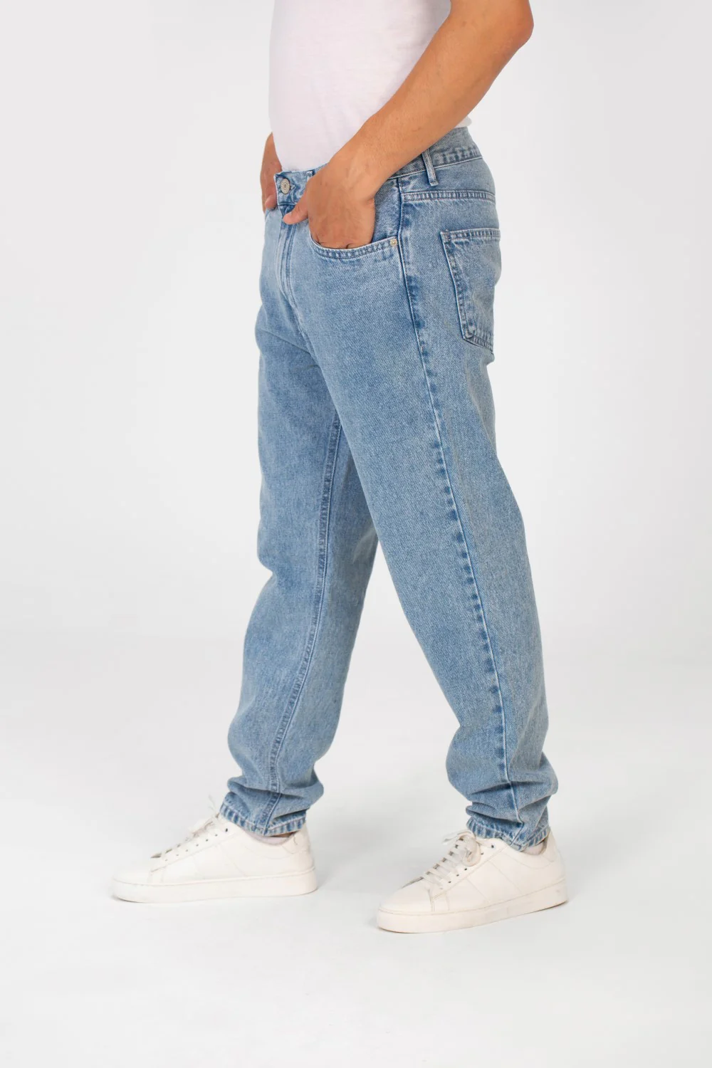 Men's Five Pockets Boyfriend Jeans Pants Trousers In Basic Details - Image 16