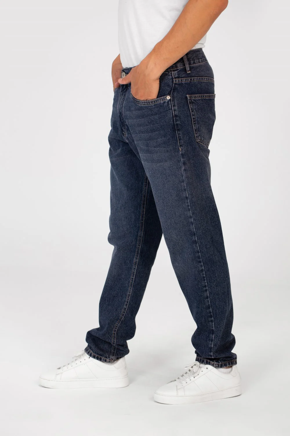 Men's Five Pockets Boyfriend Jeans Pants Trousers In Basic Details - Image 4
