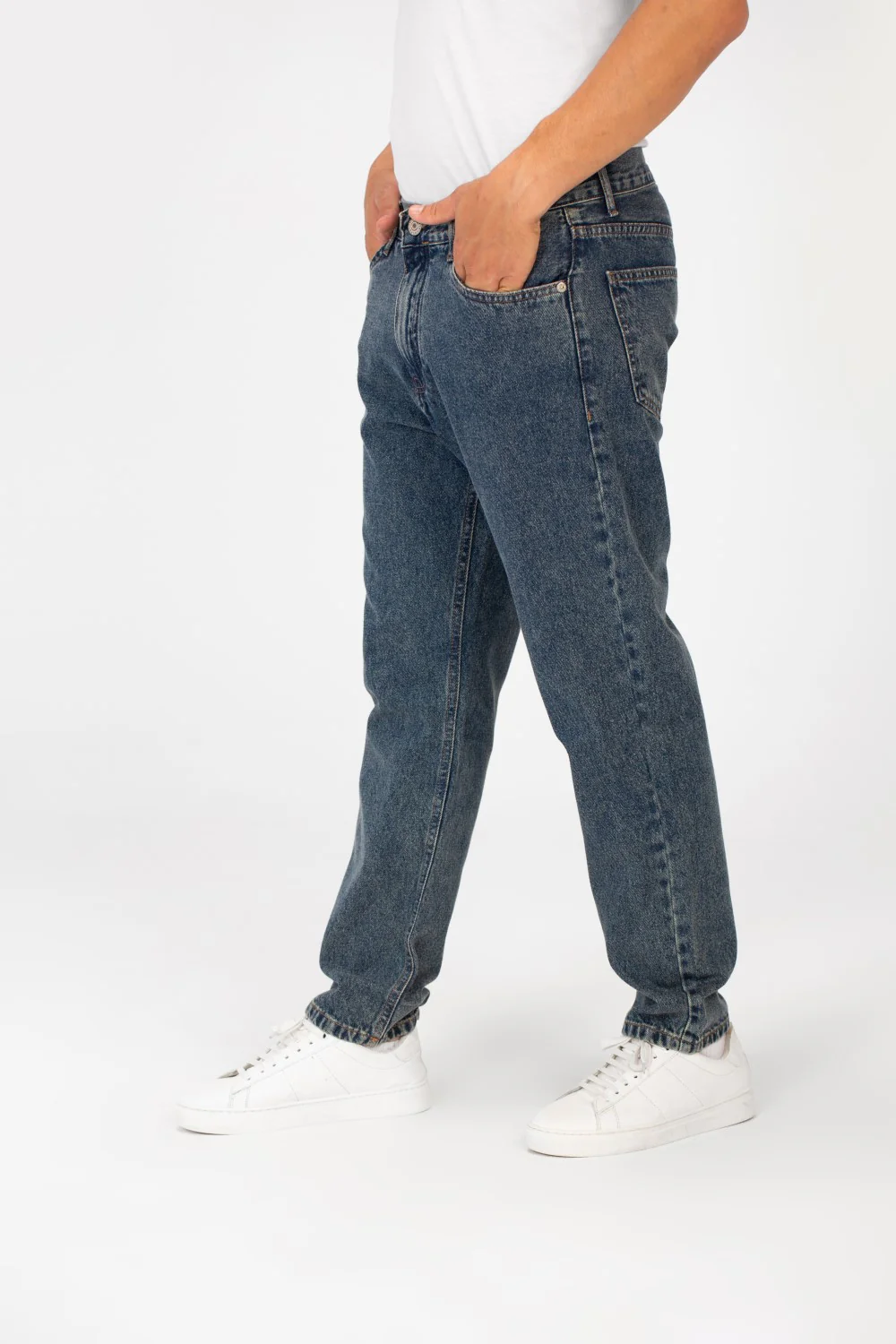 Men's Five Pockets Boyfriend Jeans Pants Trousers In Basic Details - Image 8