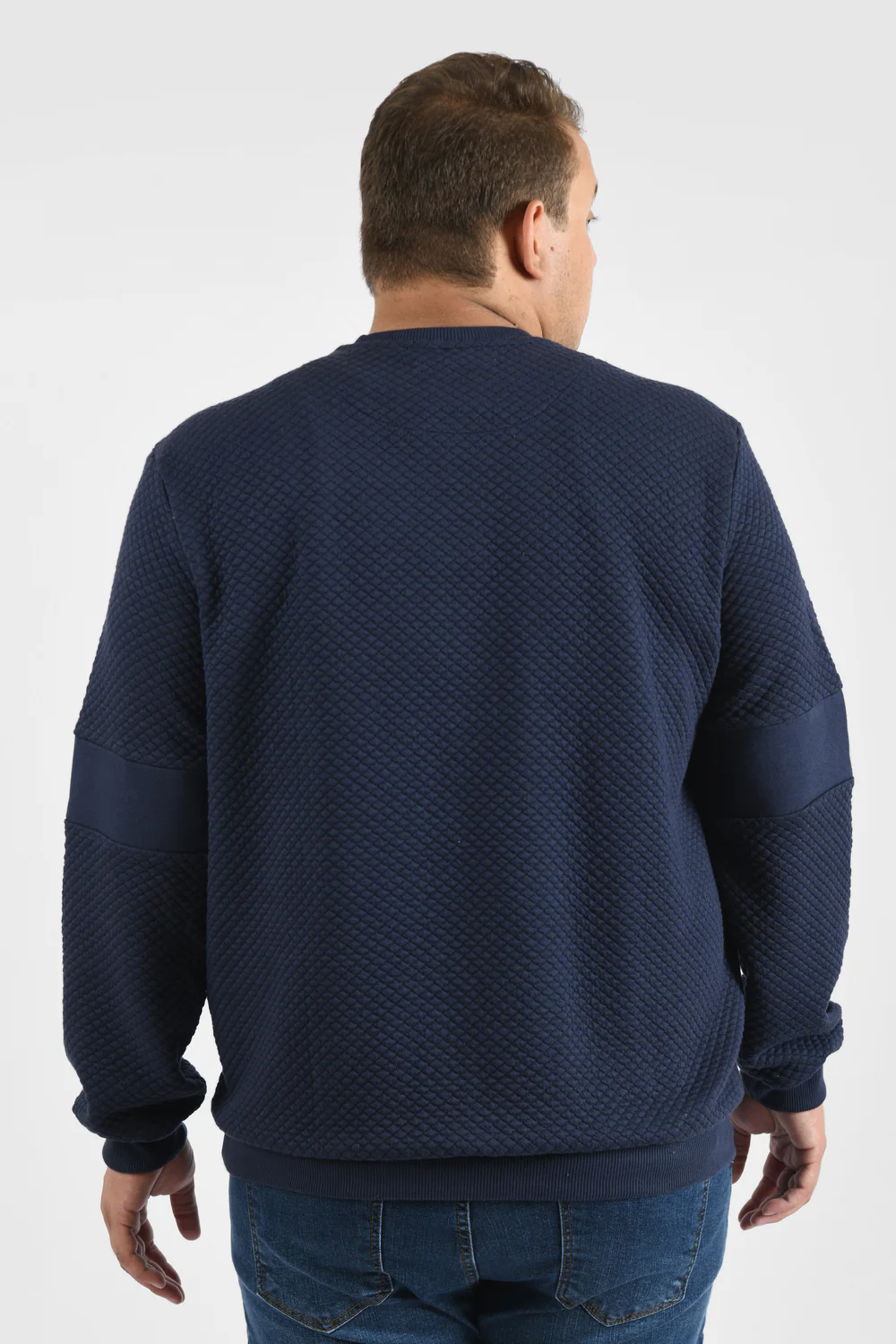 Men's Front Chest Printed Long Sleeve Rounded Neck Big Size Sweatshirt - Image 5
