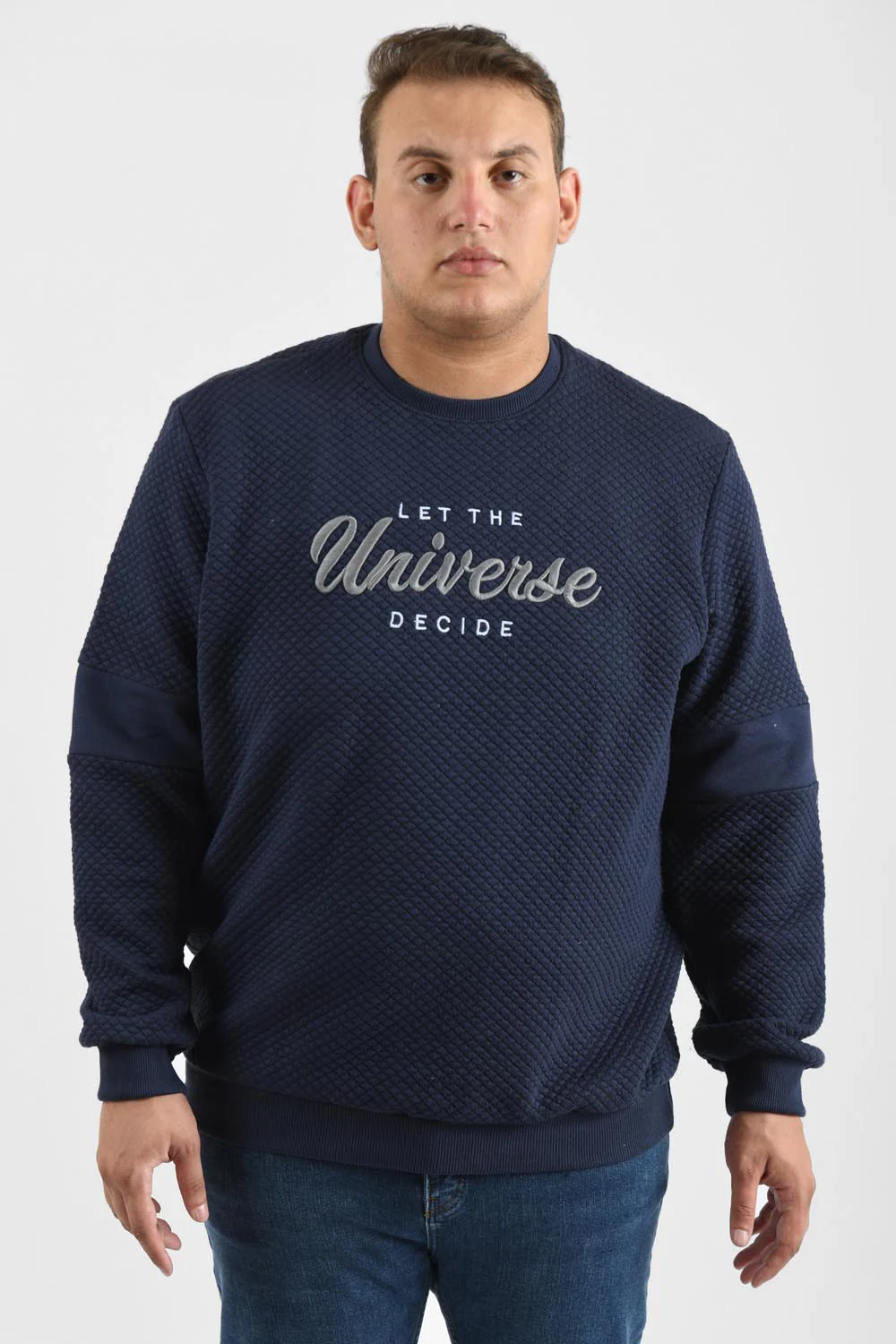 Men's Front Chest Printed Long Sleeve Rounded Neck Big Size Sweatshirt - Image 6