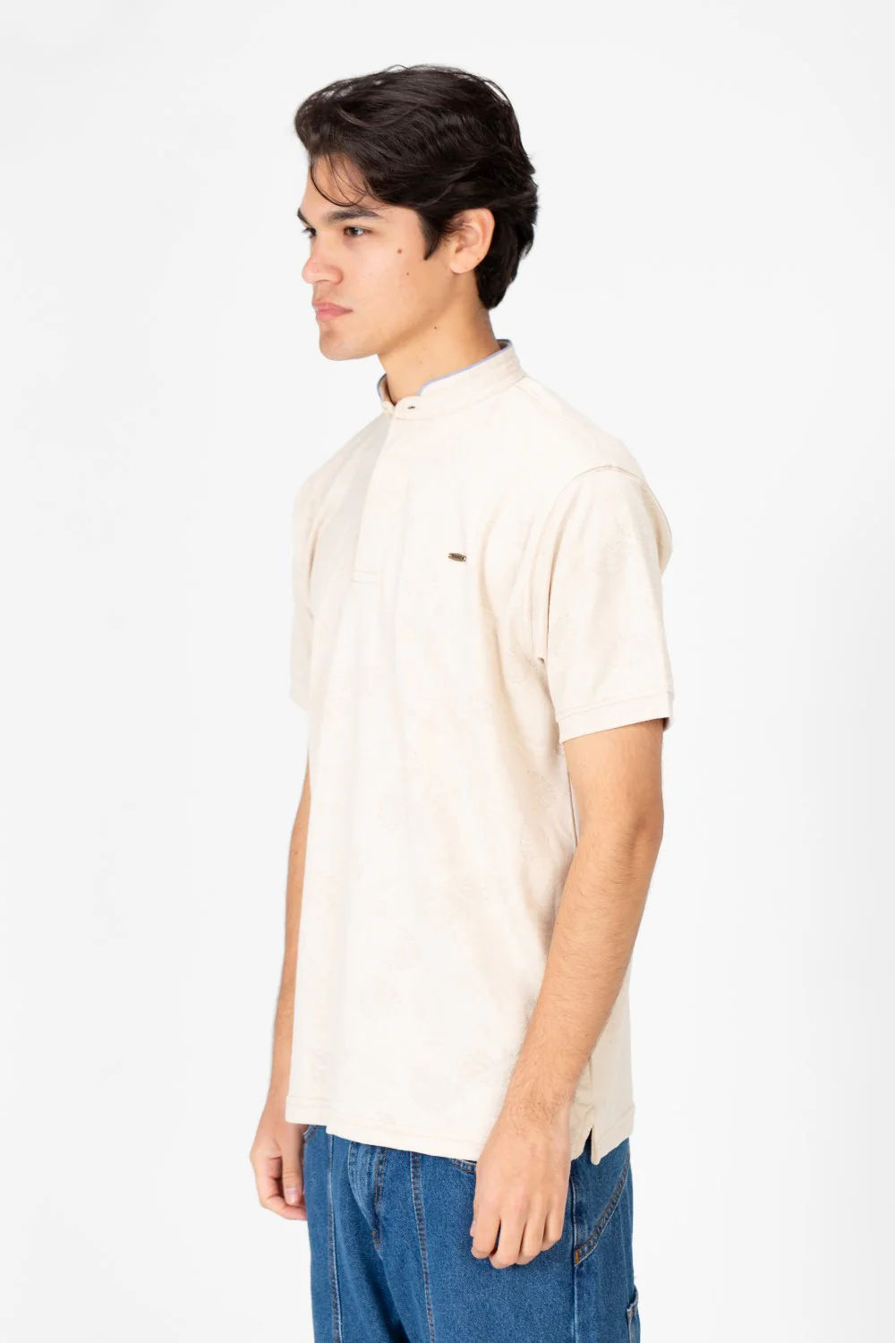 Men's Front Half Buttons Polo T-shirt - Image 3