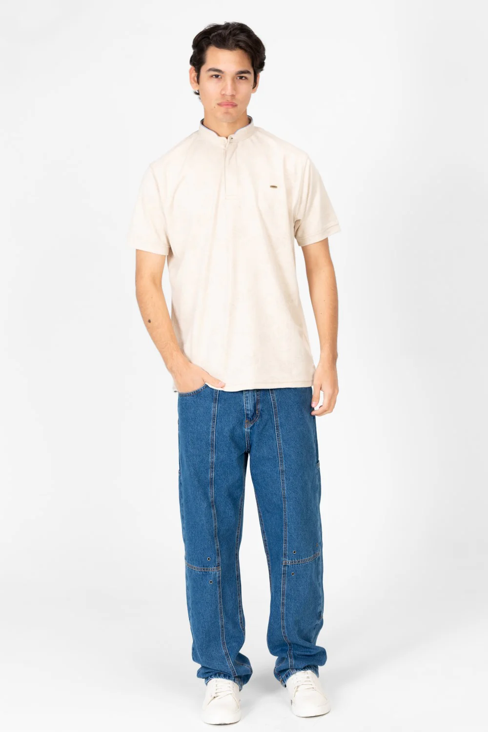 Men's Front Half Buttons Polo T-shirt - Image 4