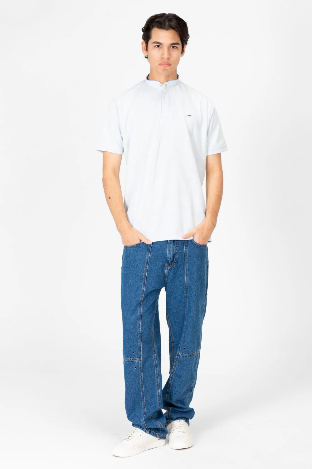 Men's Front Half Buttons Polo T-shirt - Image 8