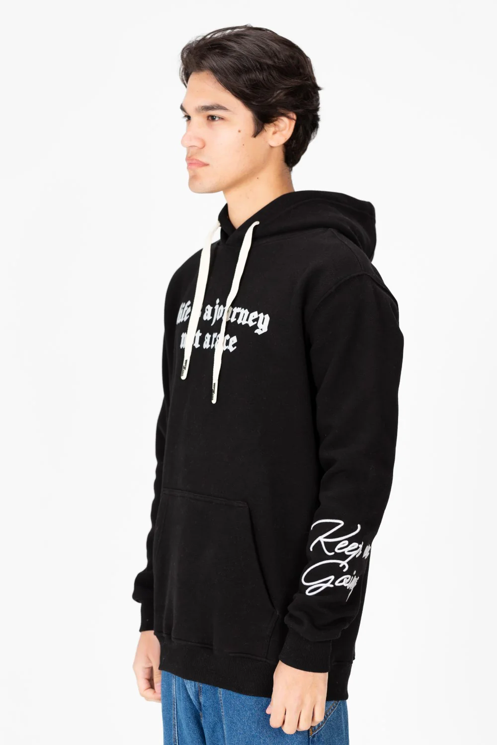 Men's Front Print Hoodie Sweatshirt With Kangaroo Pocket - Image 3