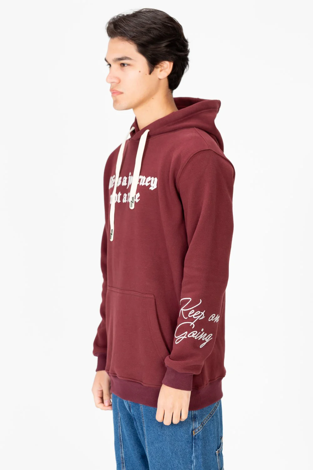Men's Front Print Hoodie Sweatshirt With Kangaroo Pocket - Image 7
