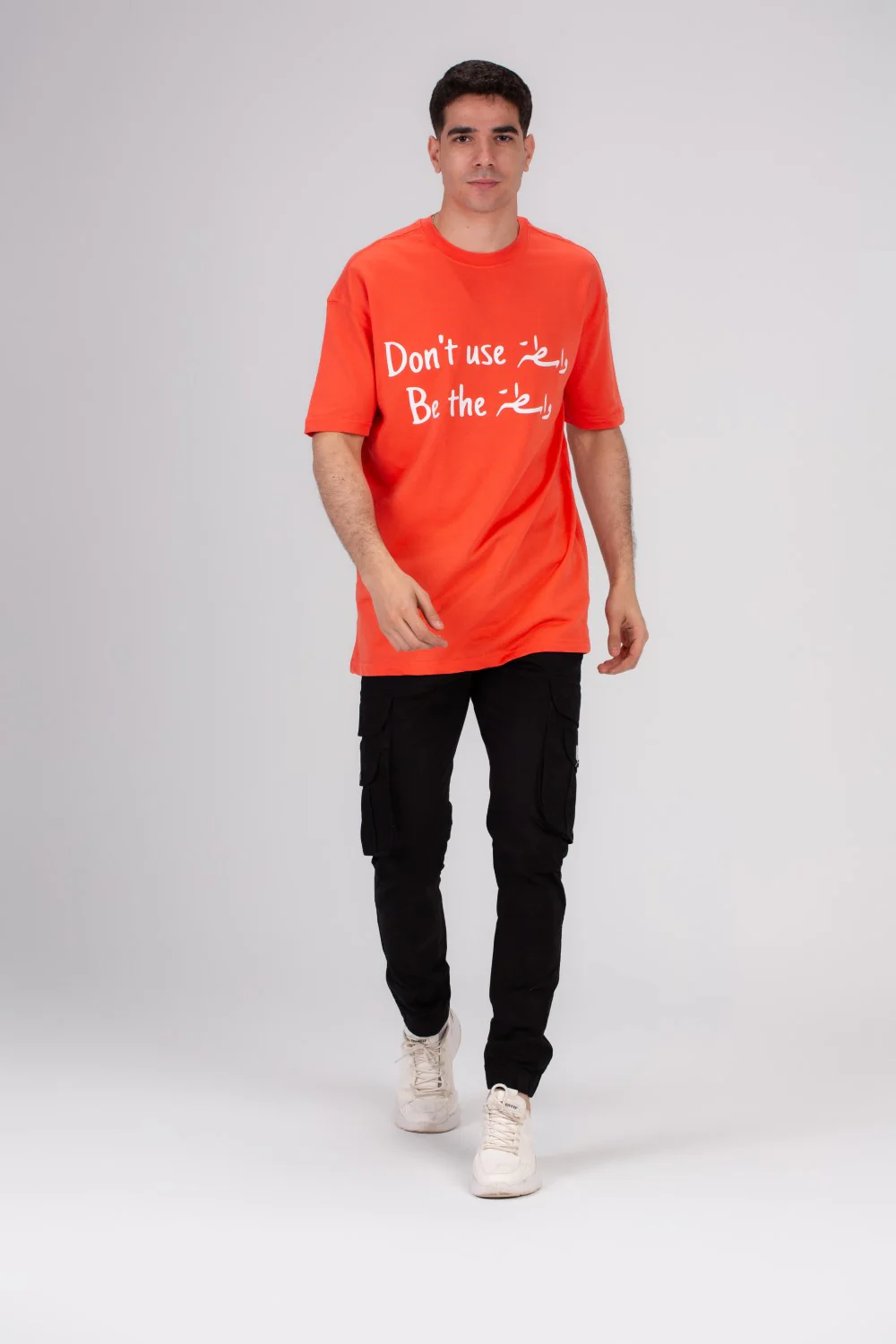 Men's Front Printed Regular Fit Cotton Over Size T-shirt Crafted For Comfort & Style - Image 4