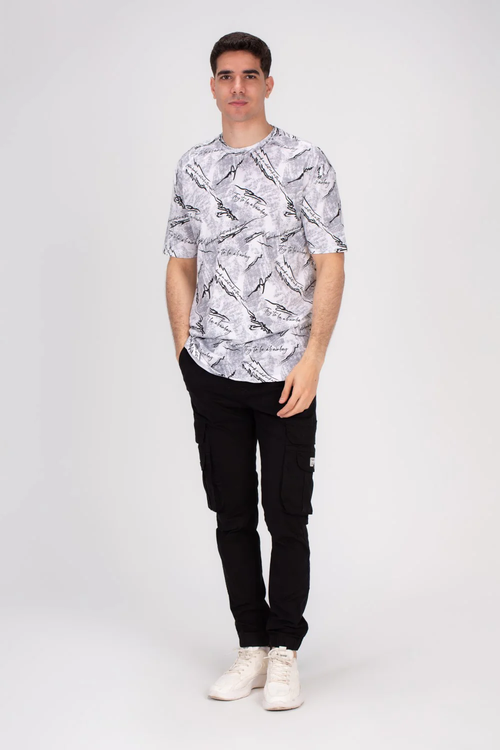 Men's Full Printed Crew Neck Regular Fit Made Of Cotton T-shirt This Regular Fit Tee Is Perfect For Any Casual Occasion - Image 7