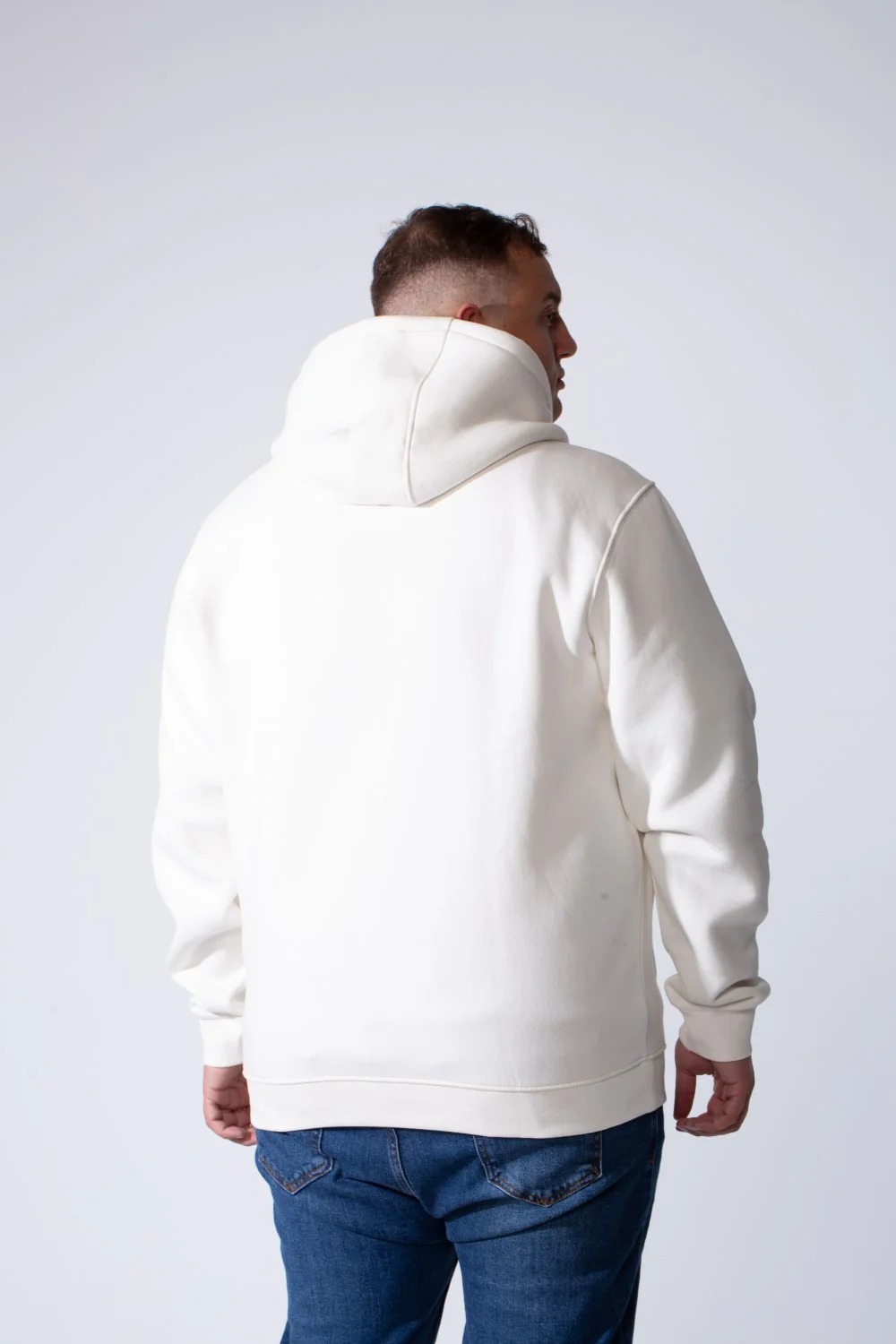 Men's Full-Zip Long Sleeve Side Pockets Basic Hooded Big Size Sweatshirt - Image 10