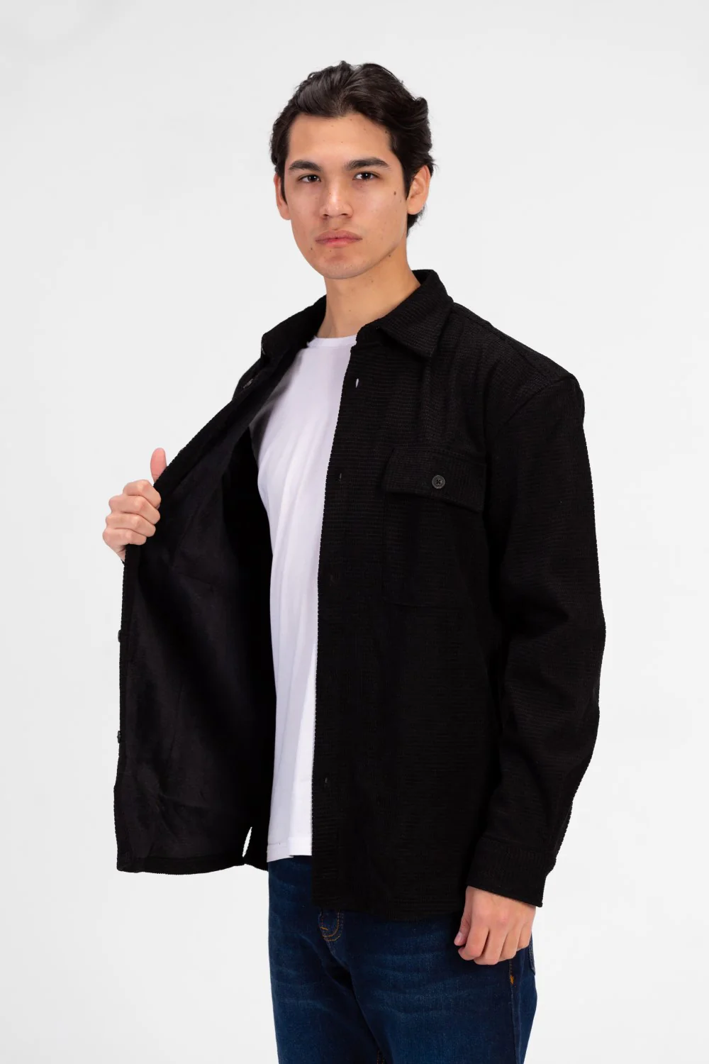 Men's Fur Padded Long Sleeve Shirt Comfortable Material - Image 3
