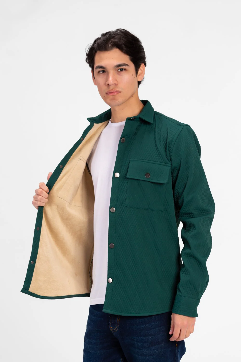 Men's Fur Padded Long Sleeve Shirt Comfortable Material - Image 7