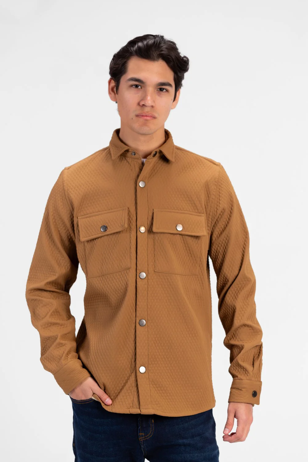 Men's Fur Padded Long Sleeve Shirt Comfortable Material - Image 9