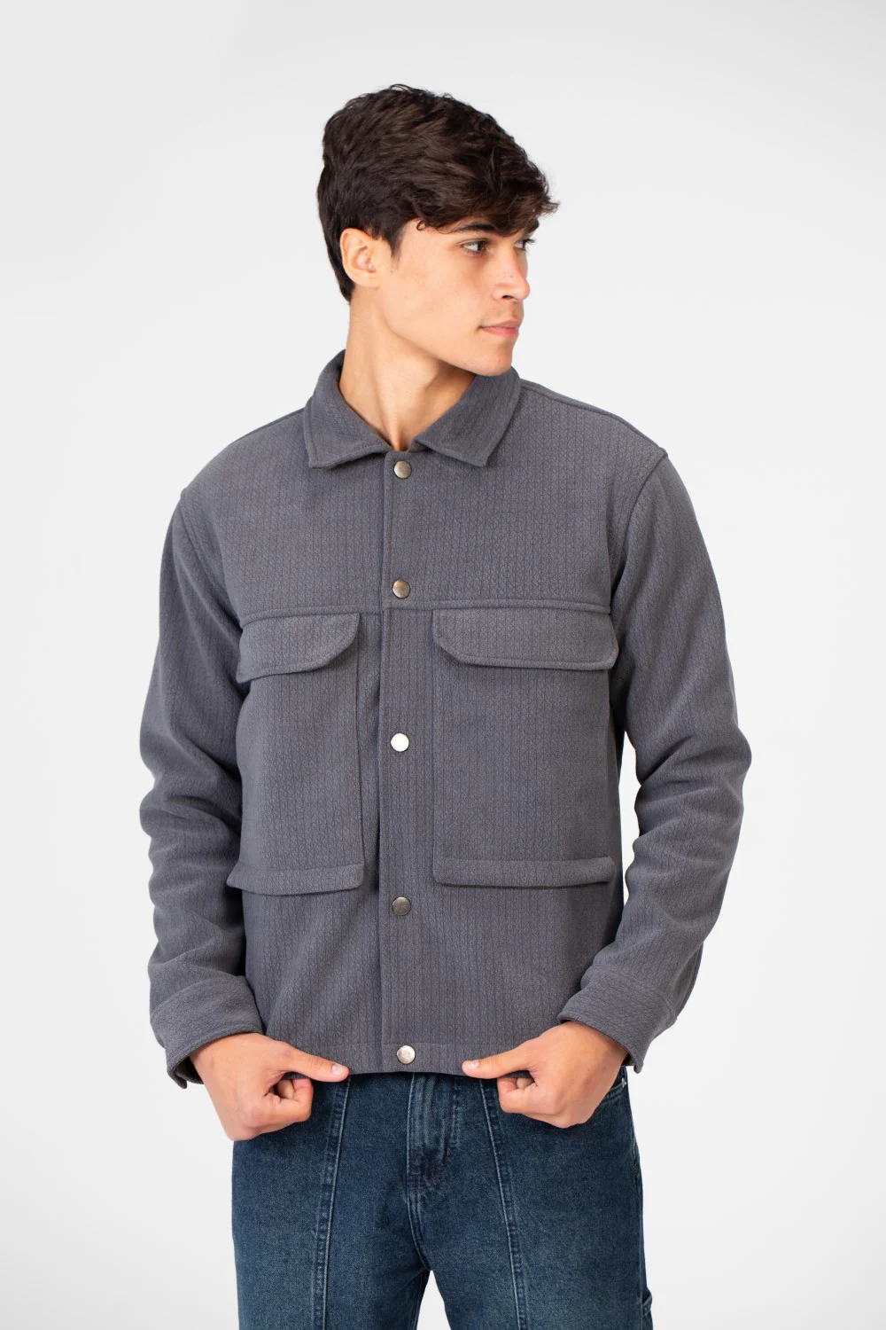 Men's Fur Padded Shirt With Front Pockets In High Quality Material - Image 13