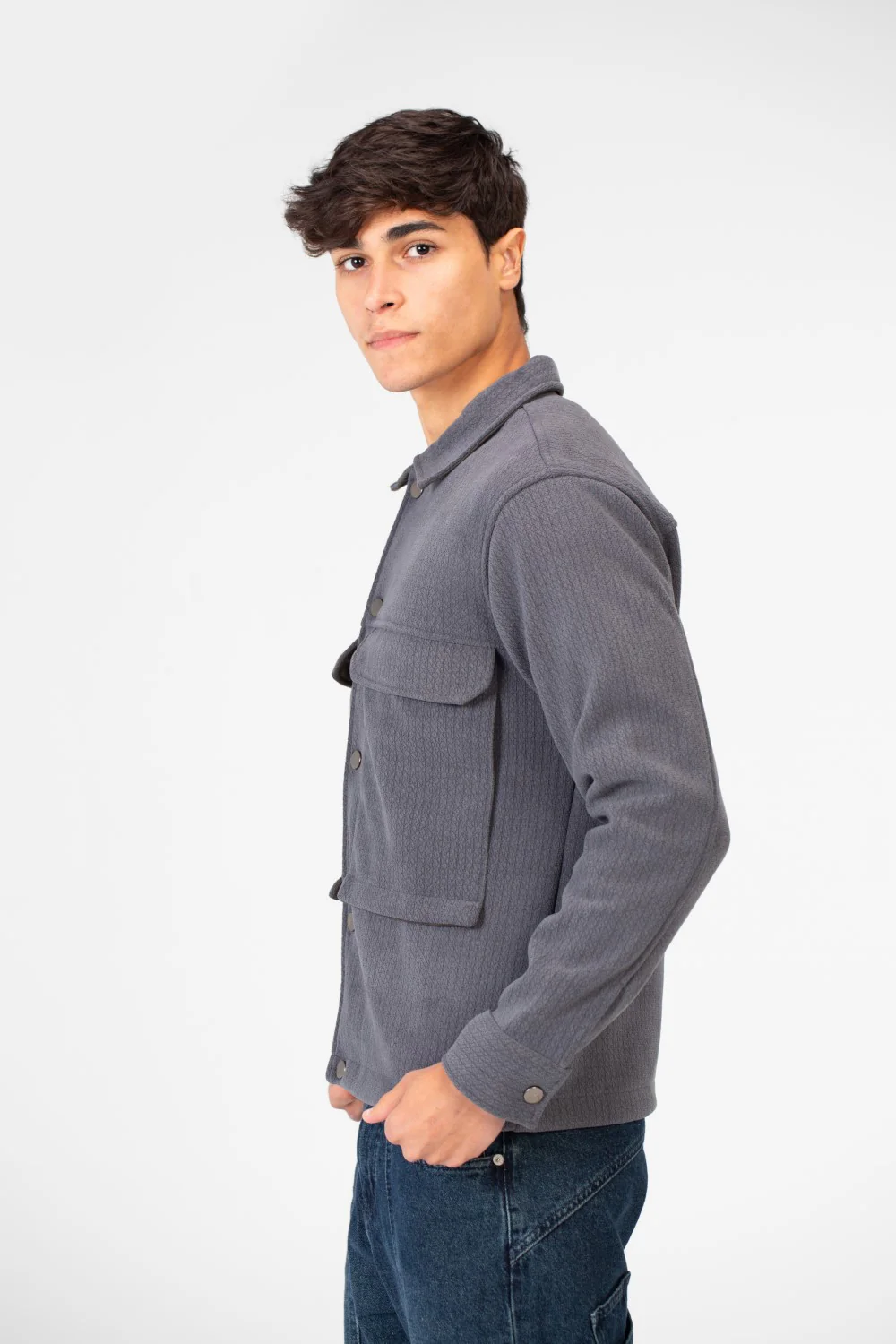Men's Fur Padded Shirt With Front Pockets In High Quality Material - Image 15