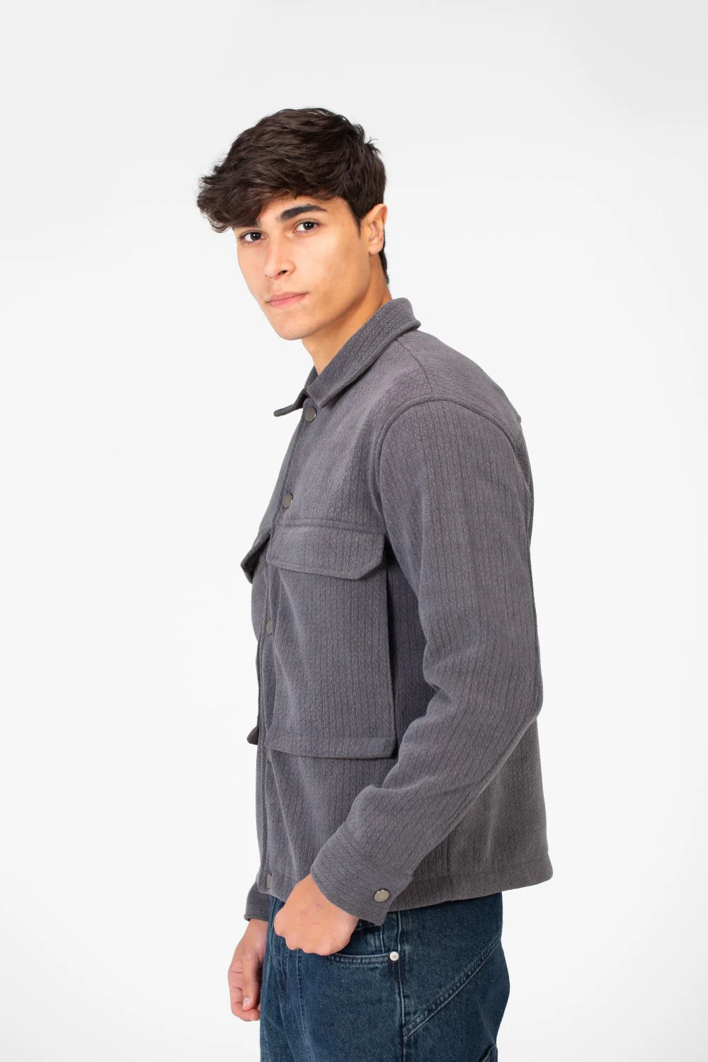 Men's Fur Padded Shirt With Front Pockets In High Quality Material - Image 3